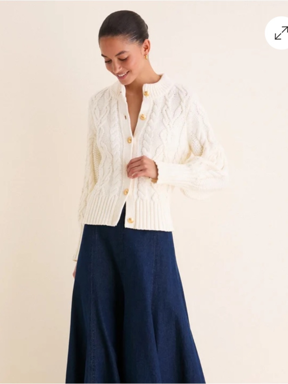 Tuckernuck Ivory Cotton Colette Cardigan  Ivory Small